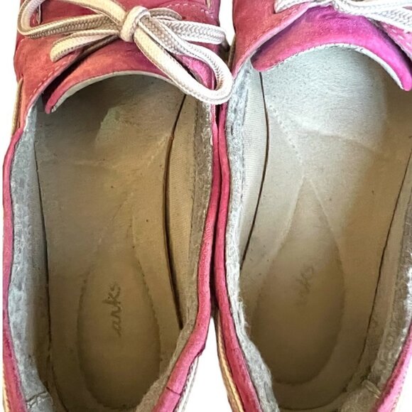 CLARKS Women's Lace Up Pink Arbor Topaz Boat Deck Comfort Shoes Size 7 - Picture 12 of 12